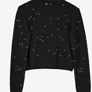NWT - Maje black rhinestone-embellished wool jumper - Size 2 (small)
